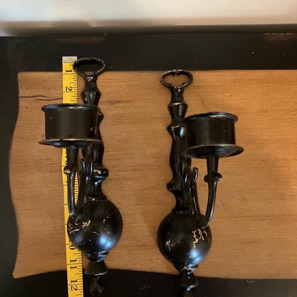 Black iron/aluminum wall sconces